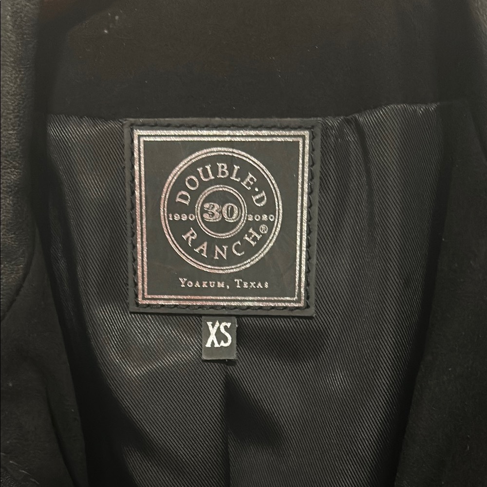 Double D Ranch Black Leather Jacket with Silver Details - Picture 2 of 5